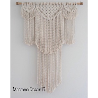 Macrame Desain D wall hanging tali katun makrame hiasan 