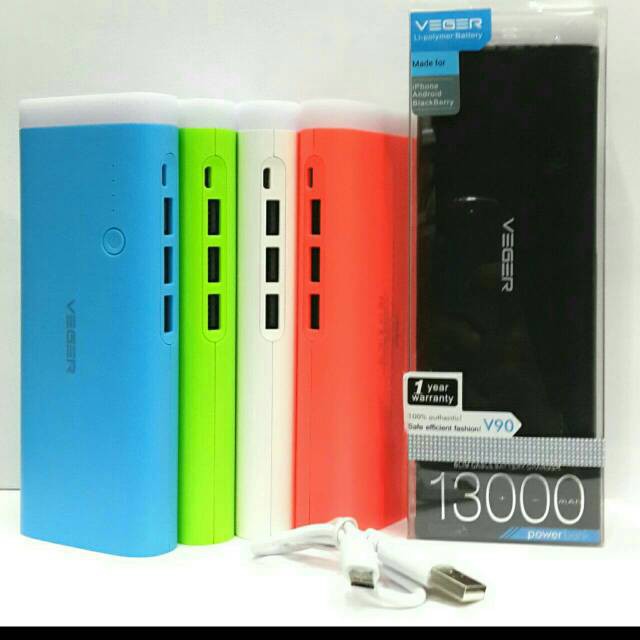POWERBANK VEGER V90 13000MAH / 13.000 MAH Promo Terlaris