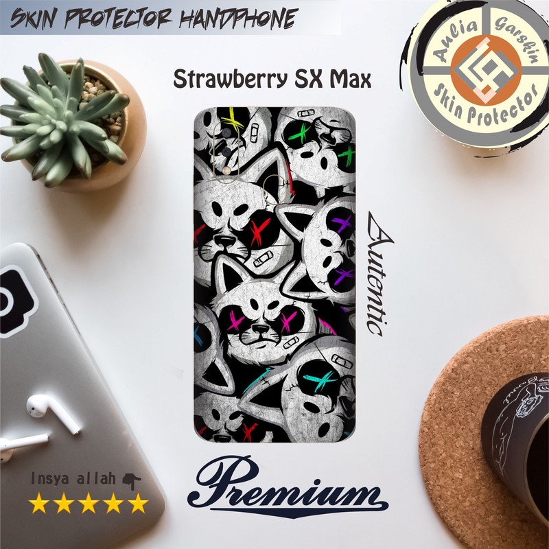 Garskin HP Strawberry SX MAX Motif Fox Free Custom Motif (Bisa COD)