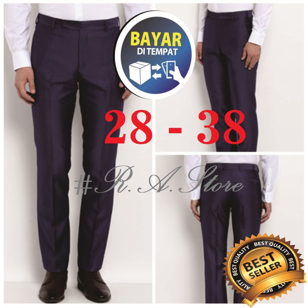 Celana Formal Panjang Pria Navy Blue/ Celana Jas/ Celana Pria