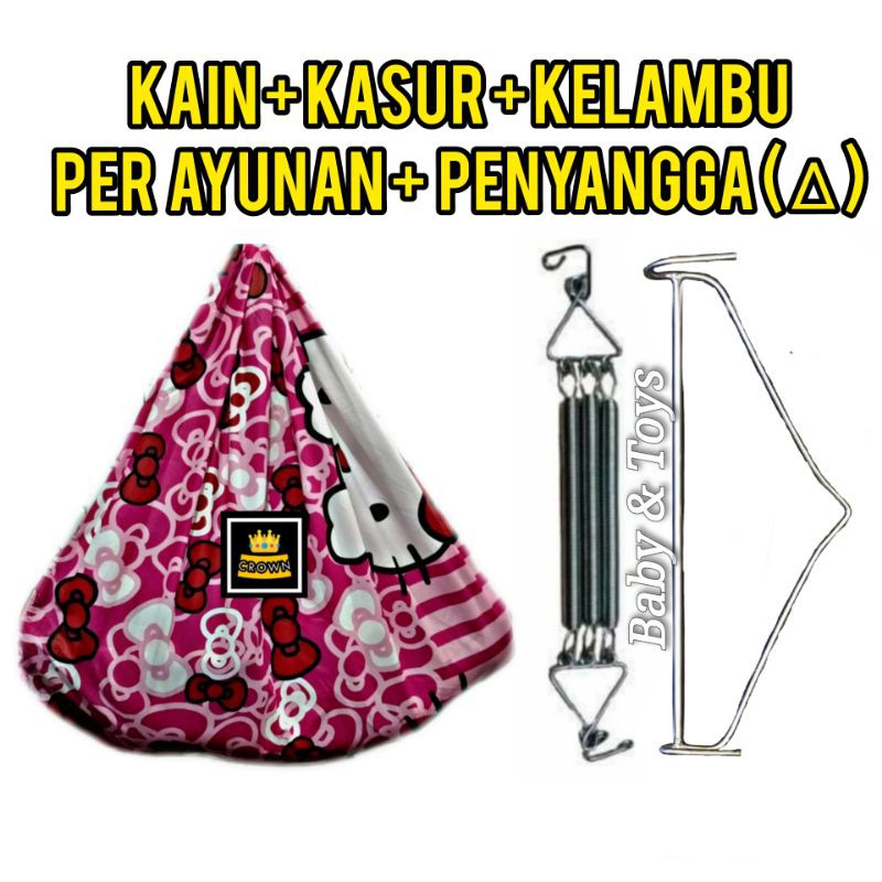 Ayunan bayi | Kelambu Ayunan | Kain Ayunan Set 5 in 1