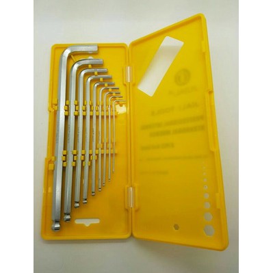 Perkakas/Kunci L 9 Pcs Pentol Bulat Premium Box Kotak Termurah.