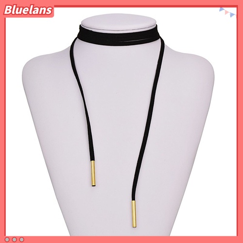 Kalung Choker Adjustable Warna Hitam Gaya Bohemia Untuk Wanita