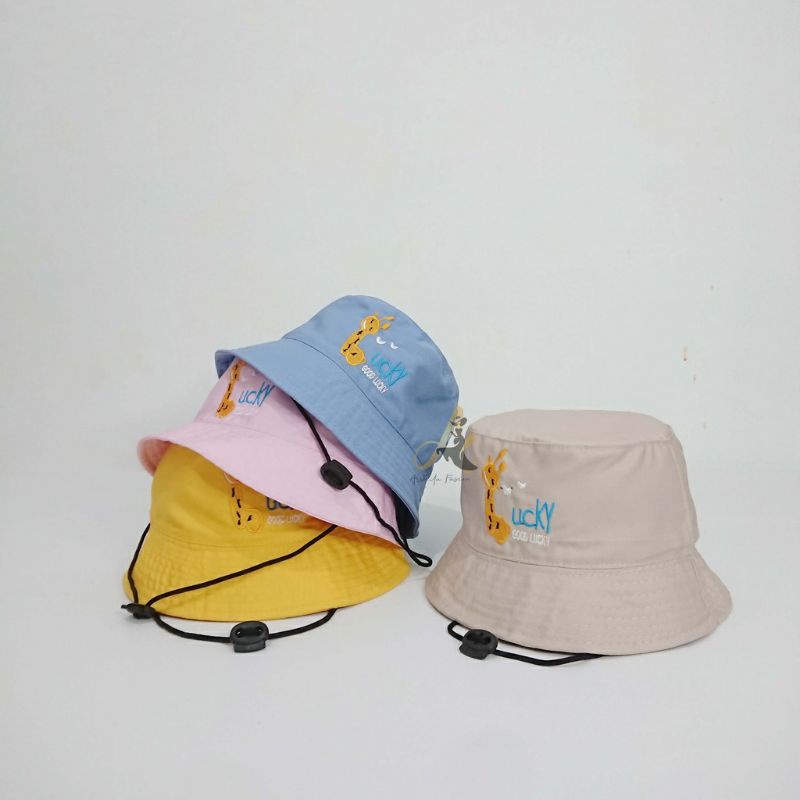 Topi Anak Bucket jerapah anak Bucket hat topi anak motif jerapah sablon usia 3 sampai 8 tahun