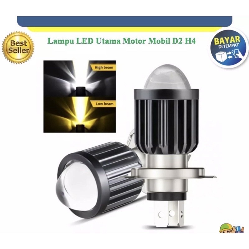 TERMURAH LAMPU LED LASER H4 BERKUALITAS WATERPROOF MOTOR MOBIL