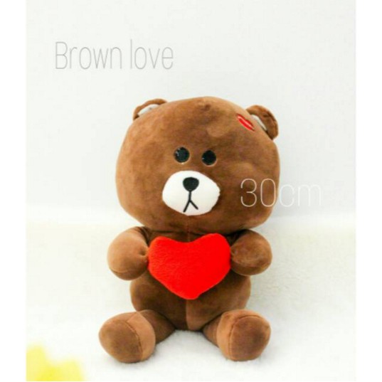 Boneka Brown Line Friends Love Ada tempat untuk surat cinta30cm Hold Love for Love Letter Purpose