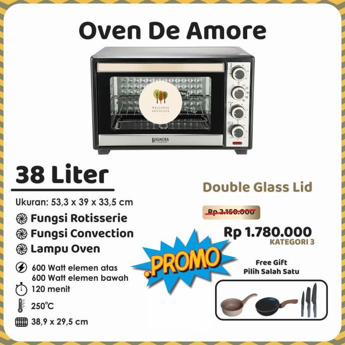 

Signora Oven De Amore 38L | panggang grill cake kue roti la belle