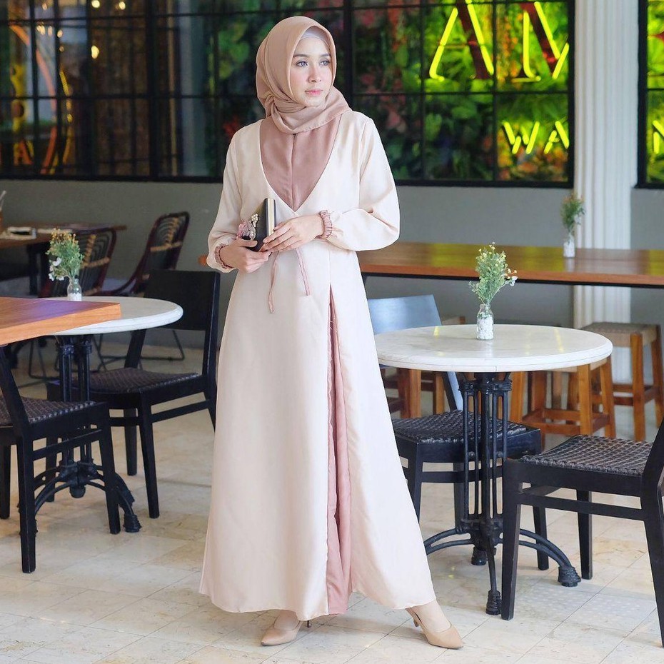 gamis kaos polos IVANKA LONGDRESS bahan mosscrepe gamis syari gamis pesta maxidress