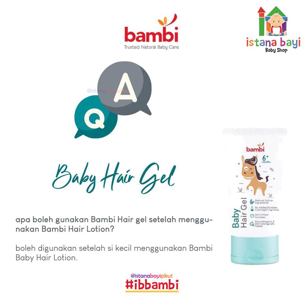 Bambi Hair Gel ( Tube ) - Gel rambut bayi