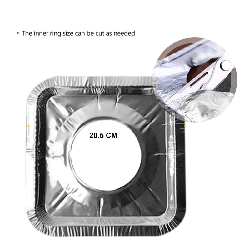 10Pcs Kitchen Oil Proof Stove Liners Pad / Heat-resistant Aluminum Foil Pad /  Burner Covers Gas Oven Pad For Cooking Kitchen Accessories