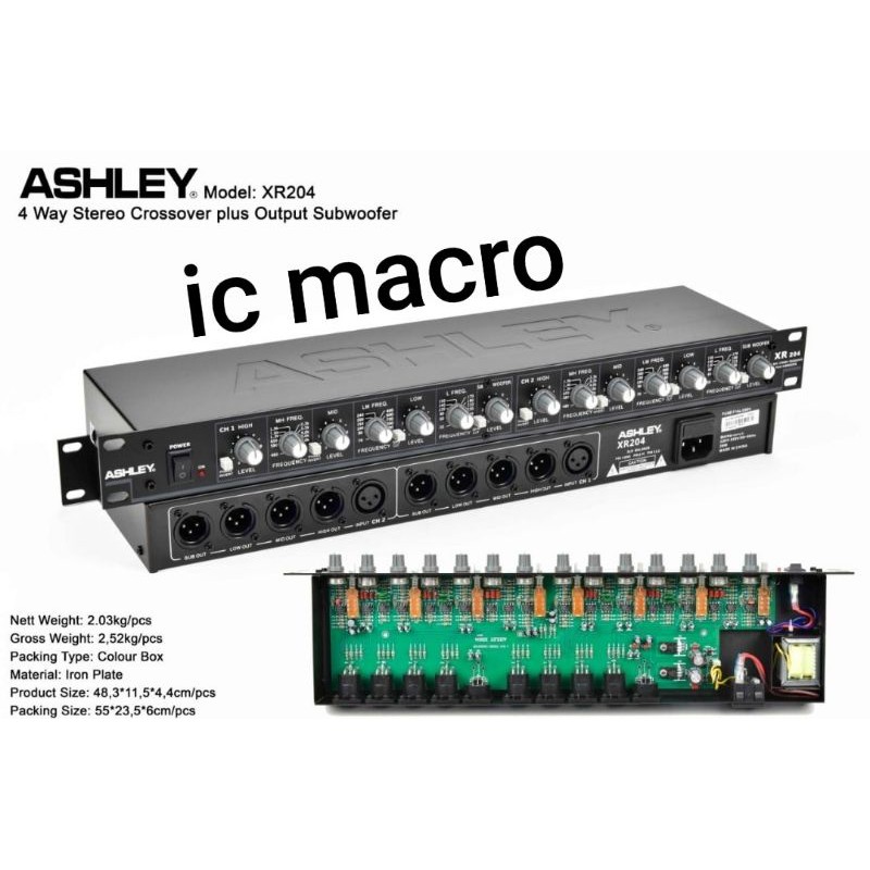 Professional CROSSOVER ASHLEY XR204/XR 204 4 WAY STEREO ORIGINAL FULL MACRO