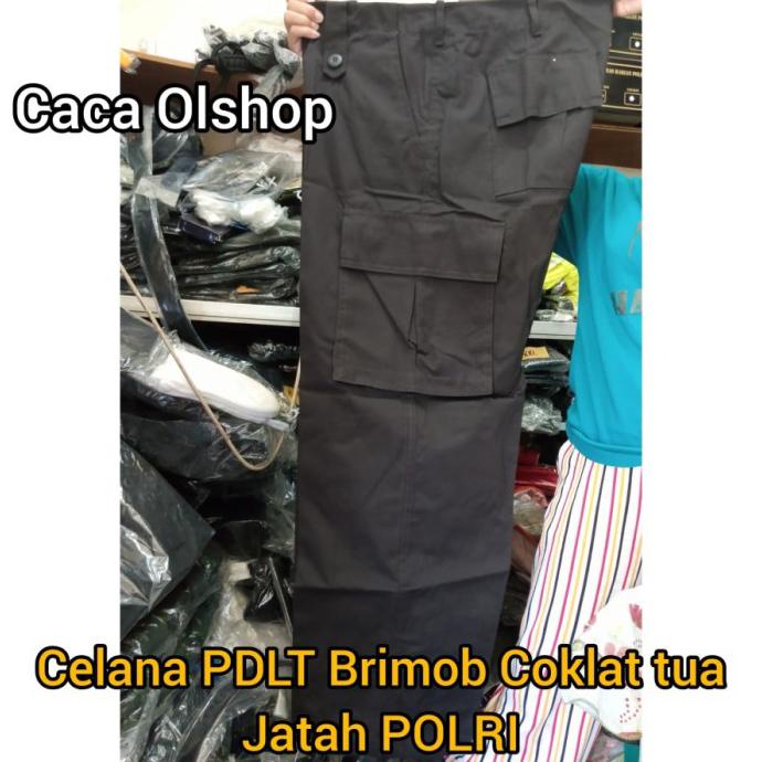 CELANA PDL BRIMOB JATAH POLRI COKLAT GELAP PDLT RIPSTOK - 35