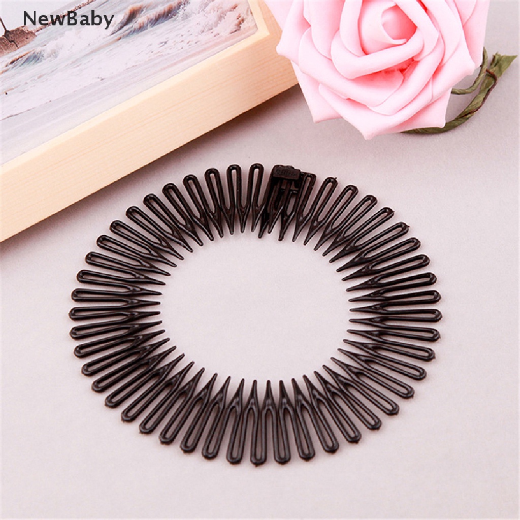 Newbaby Bandana Rambut Bahan Plastik Desain Gigi Sirkam Flexible Elastis Untuk Wanita