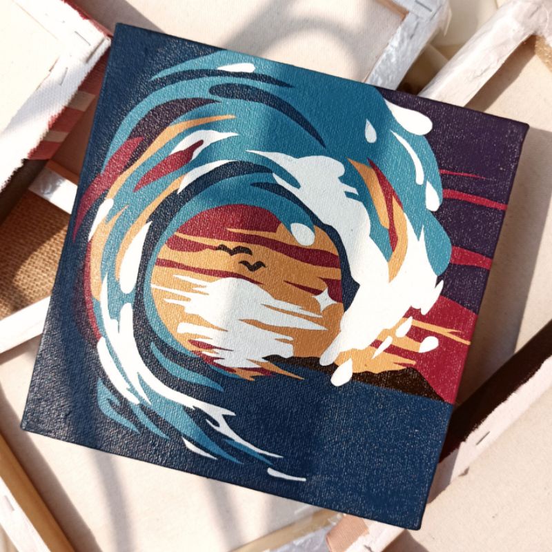 

Paint by Number Kit [SOUND OF WAVES] Craftetic DIY Painting Kit Kanvas Kado 20 x 20