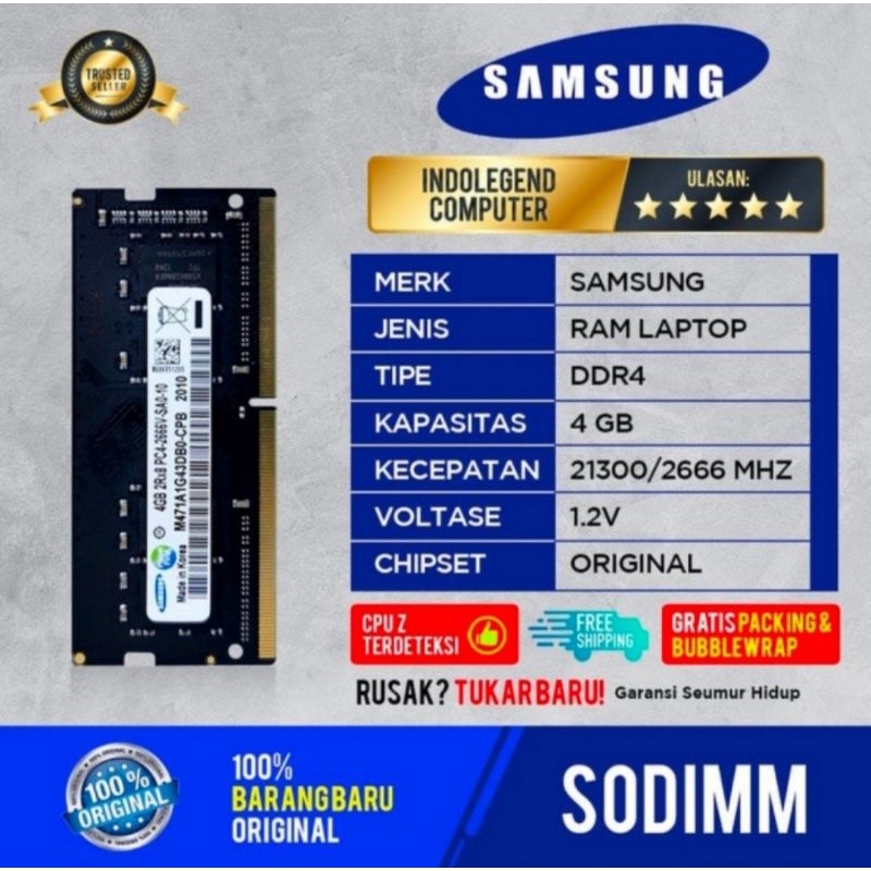 RAM SAMSUNG SODIM DDR4 4GB PC2666