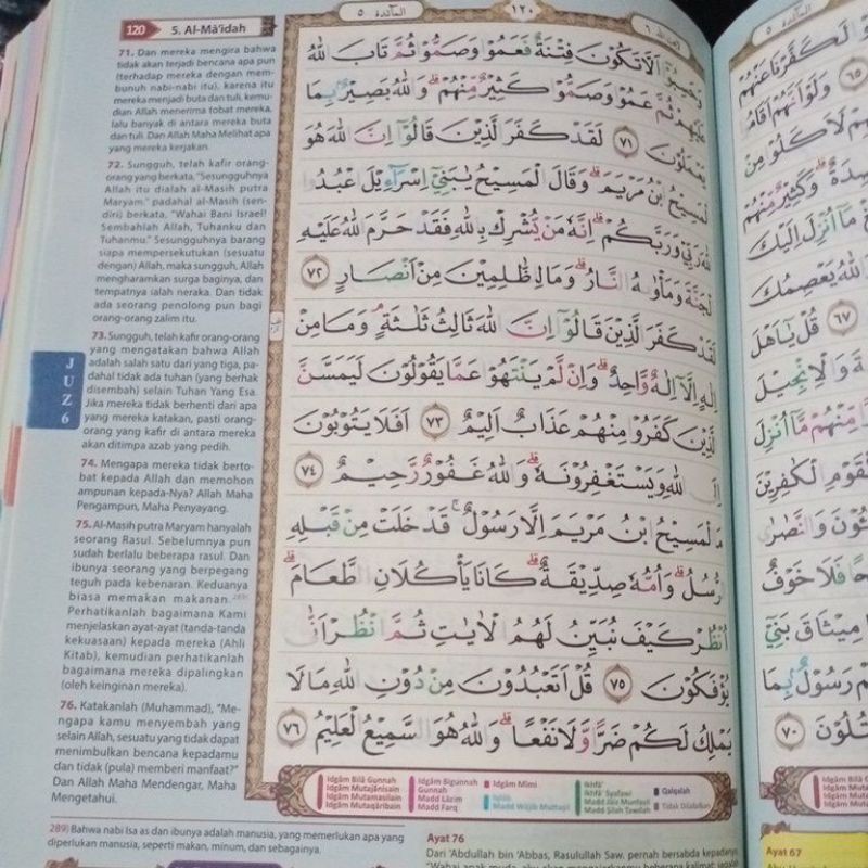 al quran dompet terjemah ar rafi, tajwid warna sedang A5 15×21cm