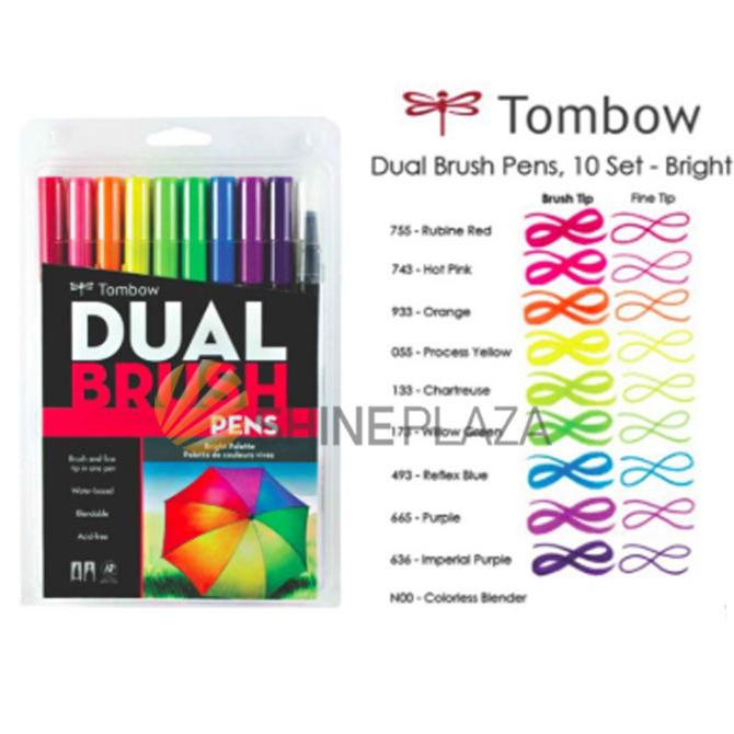 

(BISA COD) Tombow Dual Brush Pen Set 10 - Bright Palette HEMAT Kode 731