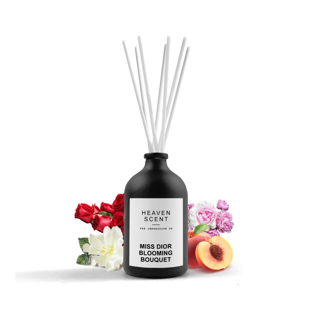 HEAVEN SCENT Luxury Reed Diffuser 100ml - Pengharum Ruangan Aromaterapi Inspired by Fragrances-Blooming Bouquet