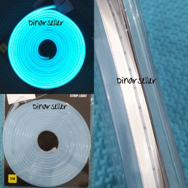 NEON FLEX LED 12V ICE BLUE 5 METER BAHAN SILICON POTONG PER 1CM