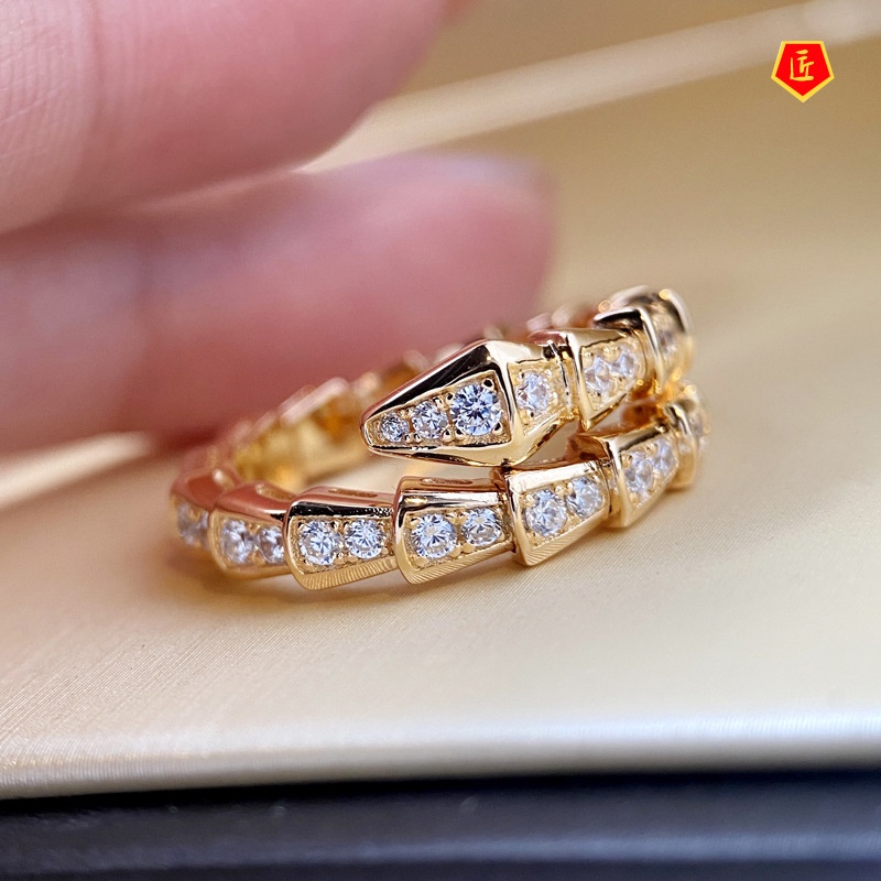 [Ready Stock]Light Luxury Full Diamond Niche Design Ring for Women