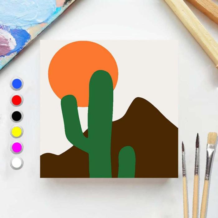 

Art / Paint By Number Cactus Dessert 2 20X20 Painting Kit/Set Melukis - Cactusdessert2