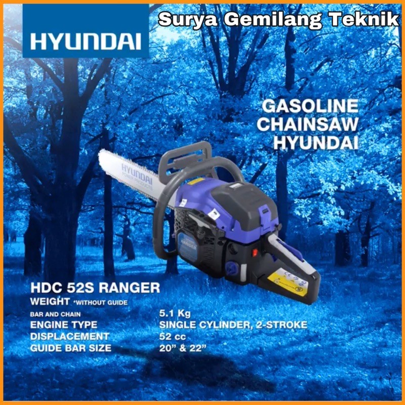 Chainsaw Sparta Hyundai Mesin Potong Kayu-Pohon Senso Censow Chainsaw