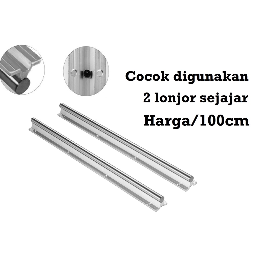 [HAEBOT] Rail SBR20 SBR 20 100cm 1m Rel Linear Shaft As 20mm CNC Linier Stainless Steel Motion X axis Y Industri Plasma Router Mesin Mekanik