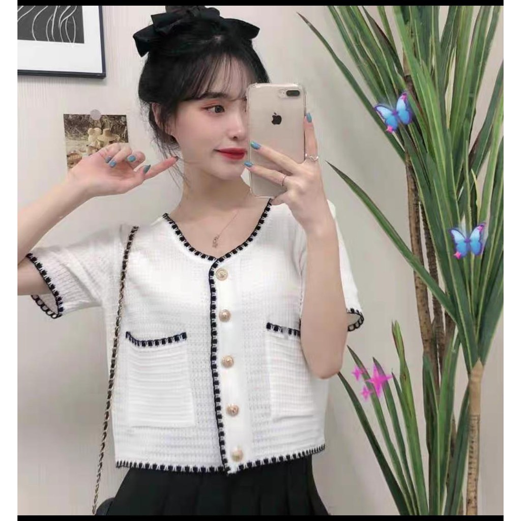 ZAZA_FASHION Baju Atasan Wanita Terbaru 2020 IMPORT Real Pict Blouse Wanita Hits Cameron Pendek-7