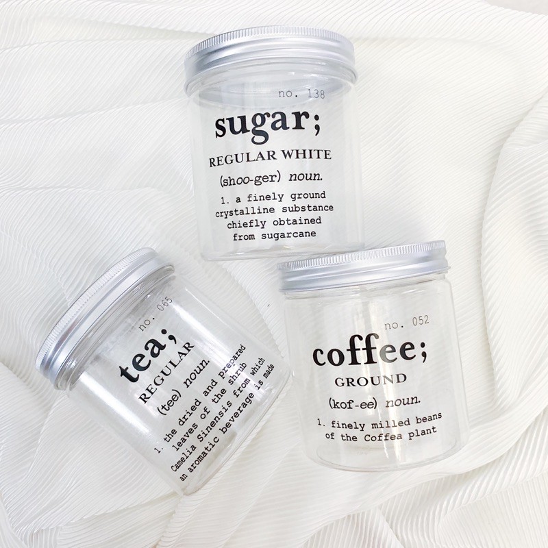 ALUPARA3P- SET 3pcs TEMPAT GULA KOPI TEH FREE STICKER LABEL AESTHETIC MURAH