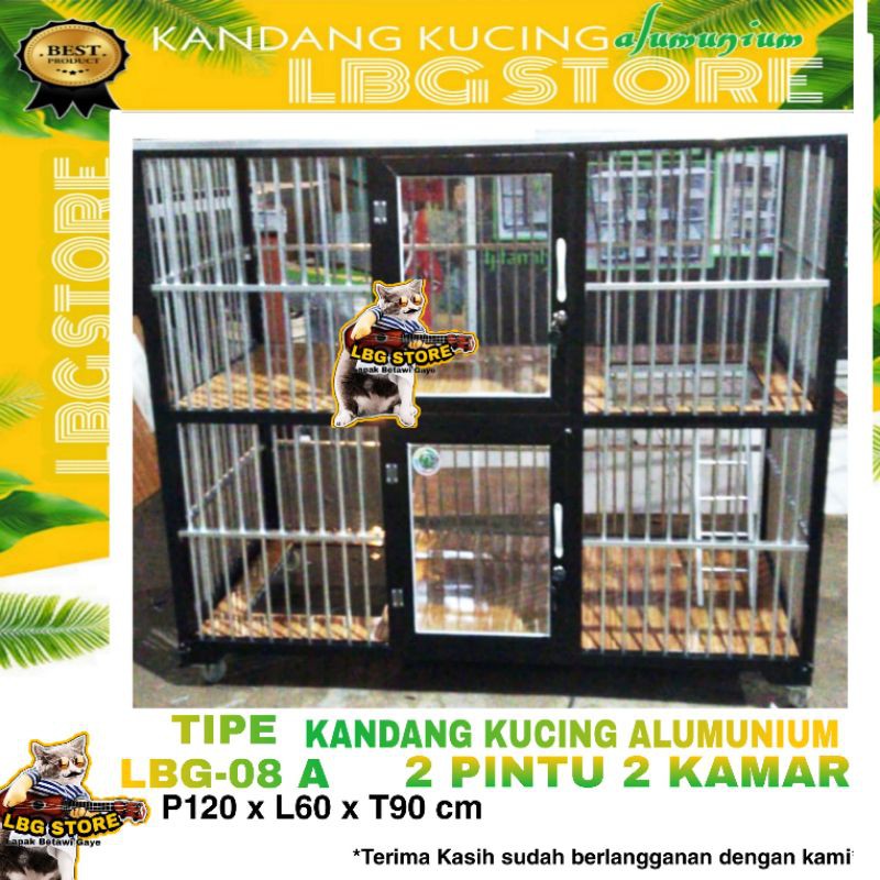 Image of Termurah!! Kandang Kucing Alumunium TIPE LBG-02 LP Tanpa Tangkringa  (uk.P120xL60xT90) #2