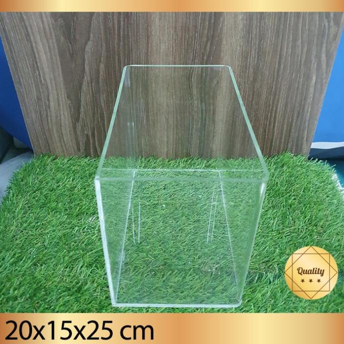 Aquarium acrylic solitare cupang 20x15x25cm-3mm-bending+tutup