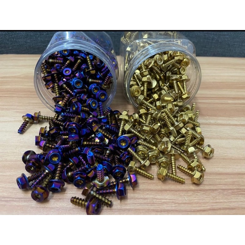 baut 2 kunci blue dan gold twotone bakar  harga per 1 biji 1an