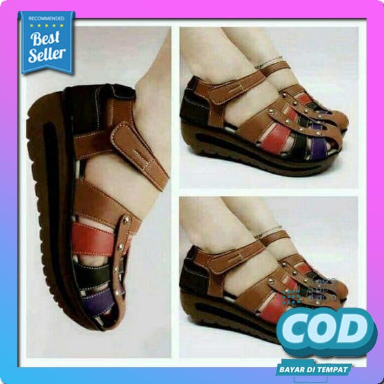 Promo Wejes Wanita Elegan Sepatu Wejes Cewek Remaja Dewasa Sepatu Xi954 Sandal Wedges Dh-03 Salem - 