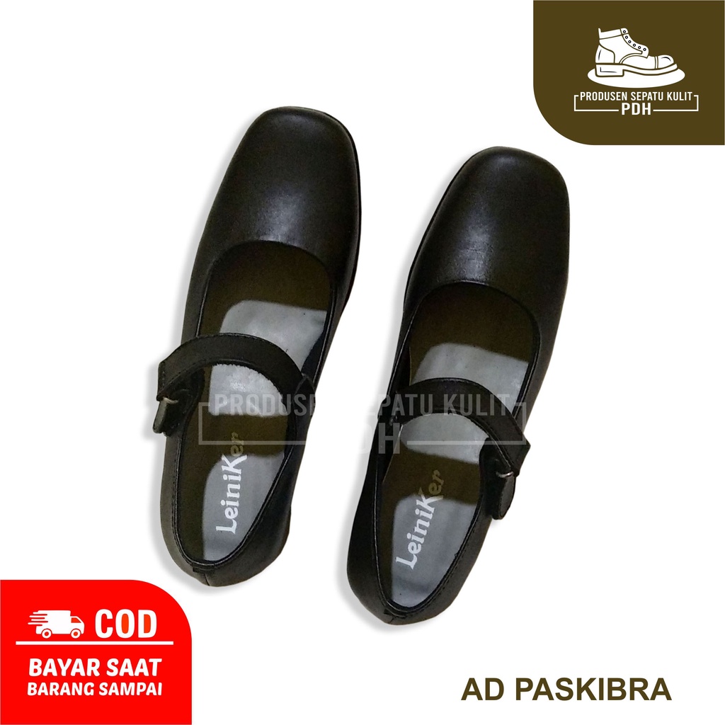 (JUMBO 36 - 43 44 45 46 47) SEPATU PASKIBRA PANTOFEL HITAM WANITA CEWEK KULIT ASLI BIG SIZE SEPATU FORMAL WISUDA SEKOLAH PEREMPUAN