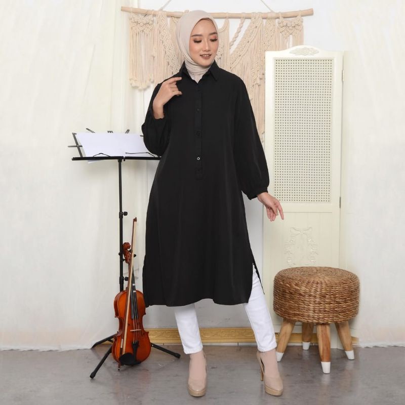 READY!! HANA XXXXXL LONG TUNIK WANITA MUSLIM JUMBO POLOS SHAKILA PREMIUM BUSUI LD120&amp;140 TERMURAAH