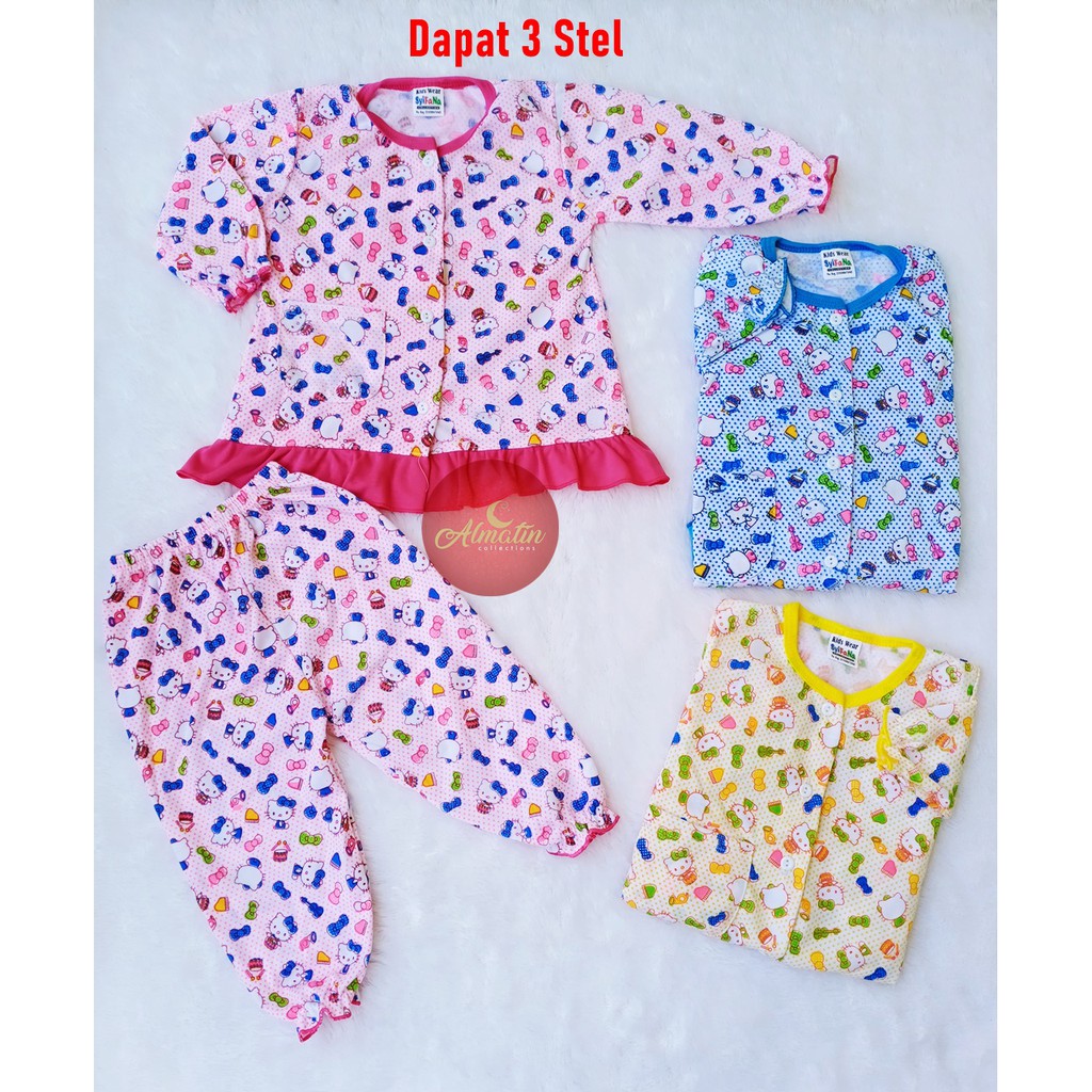 Setelan Baju Bayi 3-18 Bulan, Baju Tidur Piyama Anak Lengan Panjang Murah Berkualitas