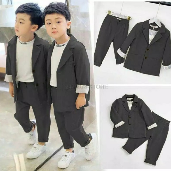 FWG - STELAN GOBOY 3IN1 / SETELAN ANAK COWOK / BAJU ANAK-ANAK / STELAN ANAK / FASHION ANAK / SET