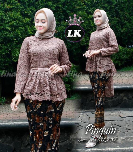 Setelan kebaya brukat aurora / kebaya brokat pinguin / kebaya wisuda