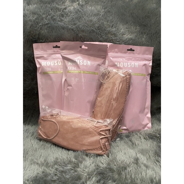 Masker KF94 Merk Mouson Warna Nude Pink (ISI 10 PCS)