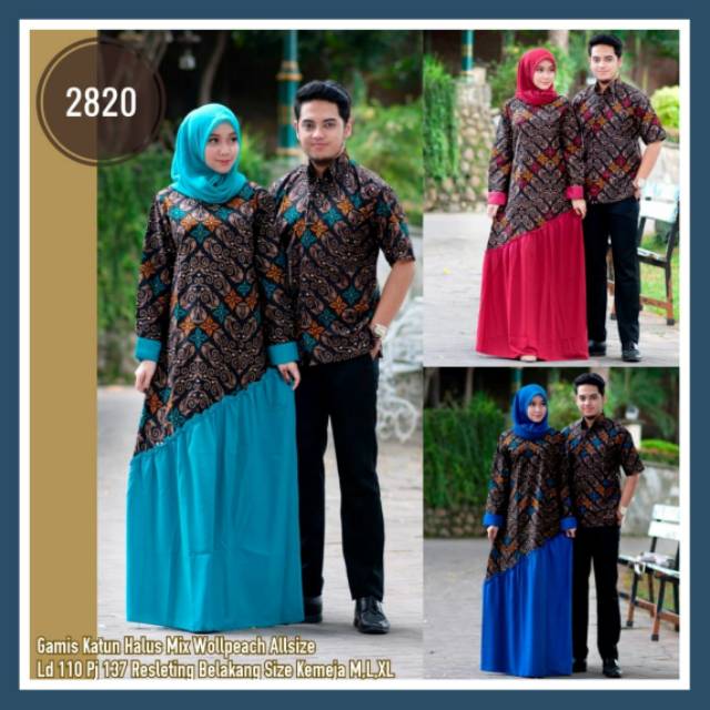 Couple Batik Gamis Rempel Gamis Syari Syar I Sarimbit Batik Kondangan Seragam Lamaran Tunangan Shopee Indonesia