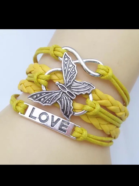 Gelang kulit import wanita fashion aksesoris A21 butterfly