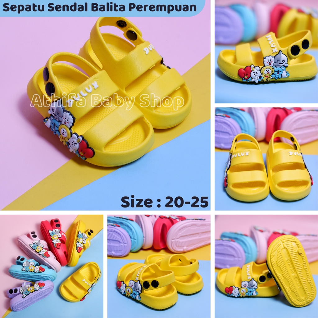 Sepatu Sandal Anak Perempuan Bayi Balita Usia 6 7 8 9 10 11 Bulan 1 2 3 Tahun Sendal Gunung Karet Karakter Cewek Spatu Sandal Spon Prewalker Phylon Ringan -Dulux 391e-