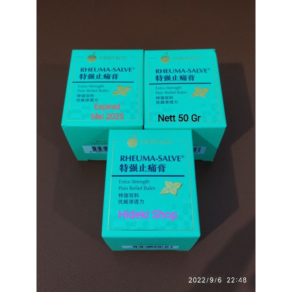 Rheuma Salve 50 Gr Import Singapura. Pain Relief. Heritage Singapore