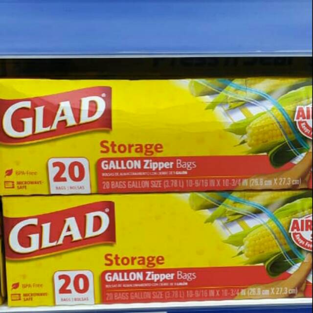 

Glad storage gallon zipper bags 20pcs