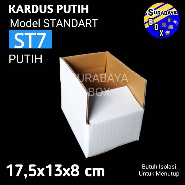 

KOTAK ST-7 PUTIH KARDUS KARTON BOX DUS PACKING AKSESORIS CORRUGATED