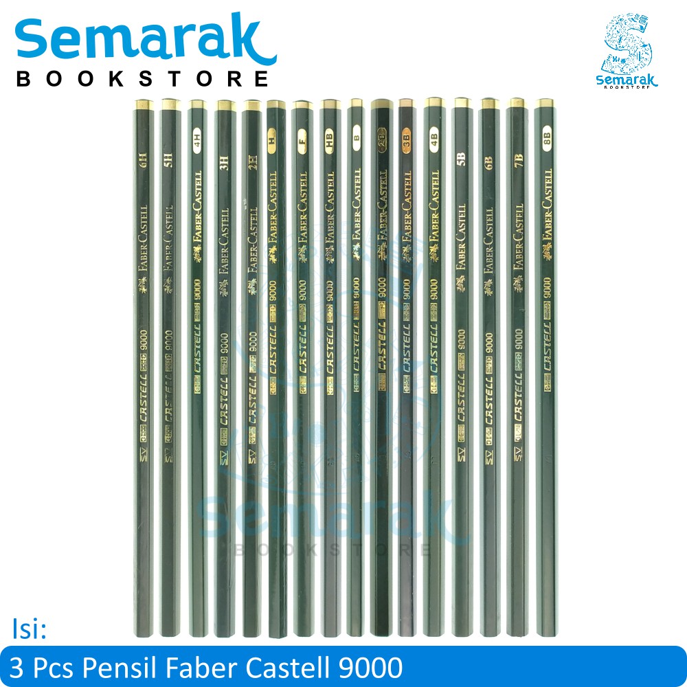 

Faber Castell Castell 9000 Pensil 8B/7B/6B/5B/4B/3B/2B/B/HB/F/H/2H/3H/4H/5H/6H [3 Pcs]