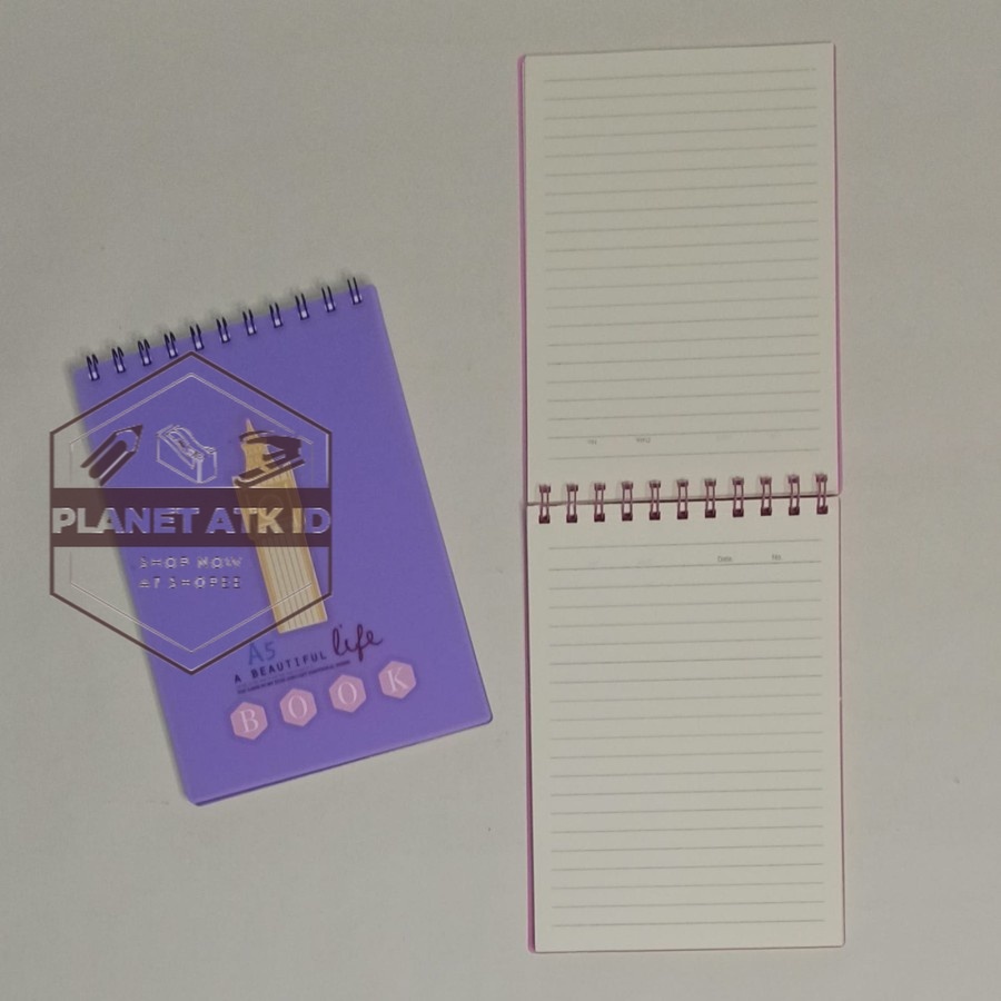 

Notebook Spiral A5-80Lbr/Buku Spiral/Catatan/Ring Book/Diary/Notes