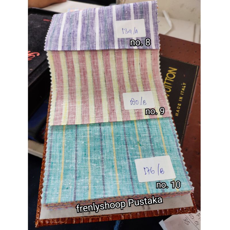 Kain katun linen salur premium / Bahan katun linen salur