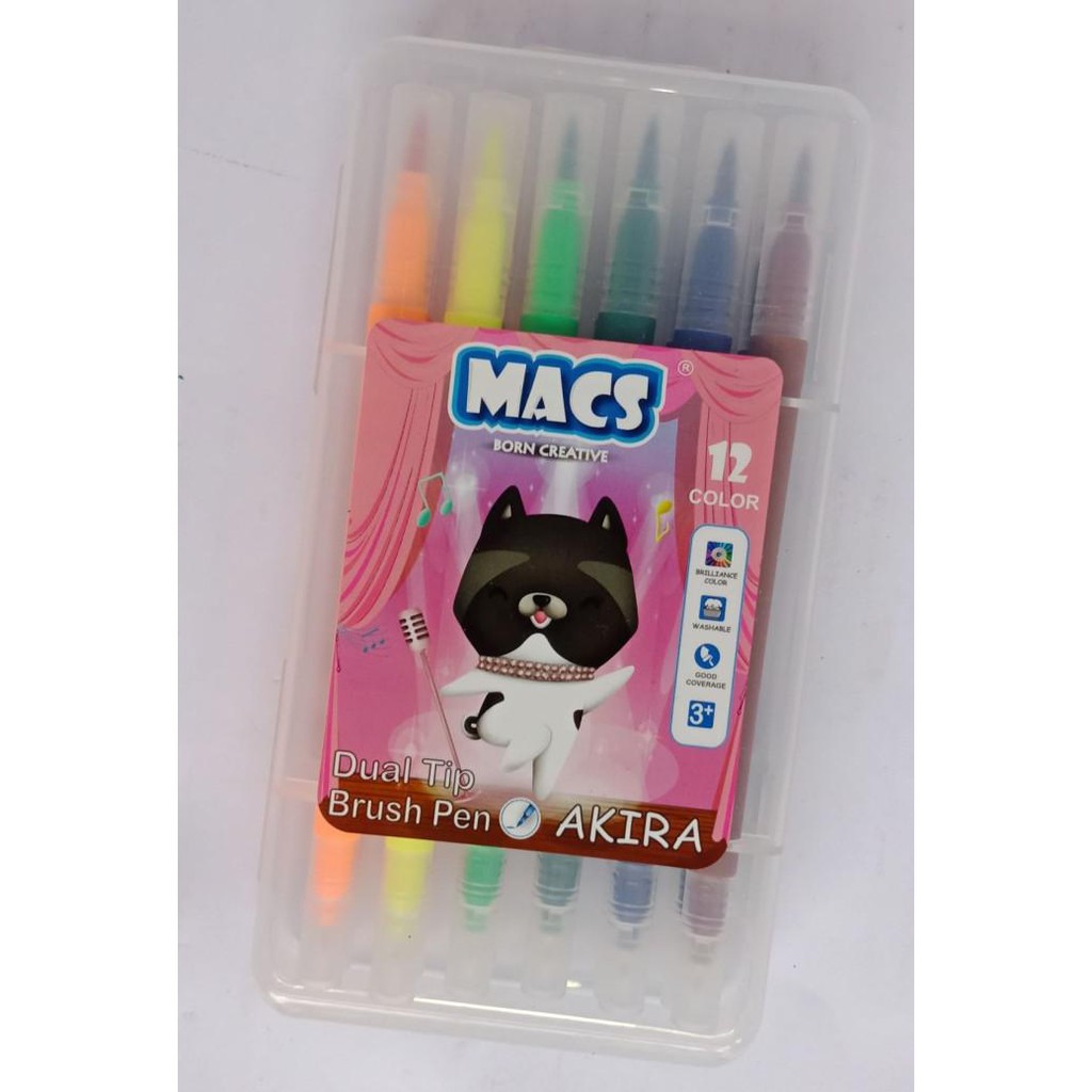 

Kaligrafi / Brush Pen 12 Warna Macs Murah Meriah Ready