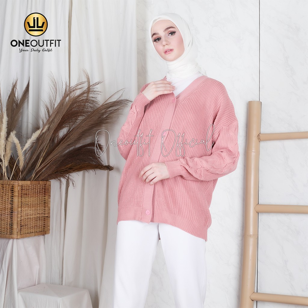 Cardigan Rajut Carissa Oversize Cardy Wanita Outerwear Kardigan Polos Big Size Outer Jumbo M L XL-4